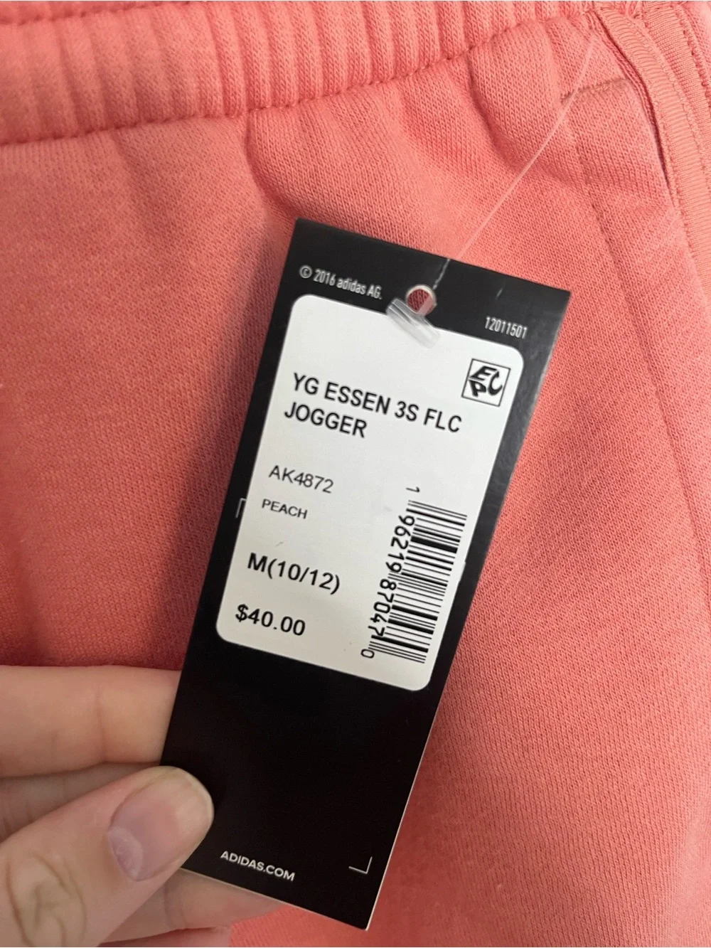 Adidas Kids Essential 3 Stripe Fleece Joggers Size Medium (10/12)